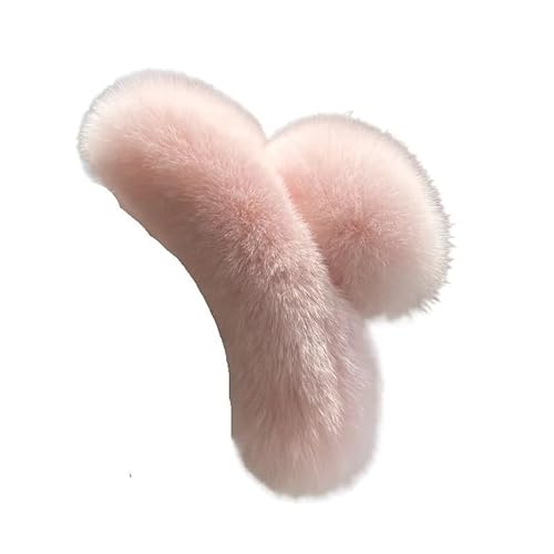 Nette Plüsch Haar Zubehör Zurück Löffel Clip Nette Haar Clip Koreanische Klaue 1PC15CM Künstliche Kaninchen Fell Große Clip (Color : Liget pink-15cm) von DFJOENVLDKHFE