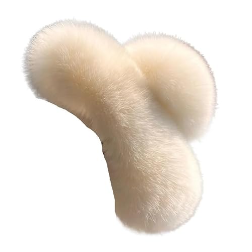 Nette Plüsch Haar Zubehör Zurück Löffel Clip Nette Haar Clip Koreanische Klaue 1PC15CM Künstliche Kaninchen Fell Große Clip (Color : Rice white-15cm) von DFJOENVLDKHFE