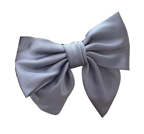 Schwarze Seidenschleife mit Krallenklammer-Haarschmuck for Mädchen, übergroße einfarbige Haarspangen for koreanische Damen (Color : BigknotBlue) von DFJOENVLDKHFE