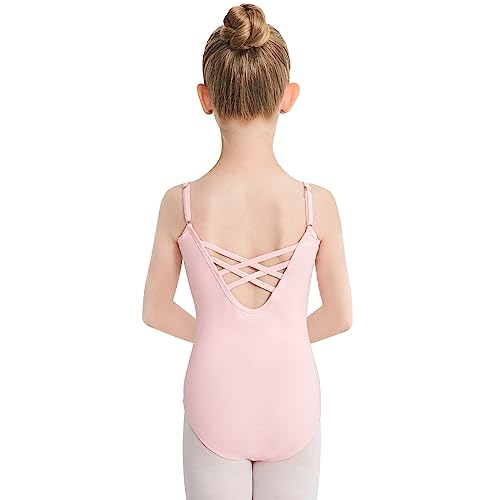 DGSHIRLDJO Ballettanzug Mädchen Ballett Trikot Kinder, Gymnastikanzug mit verstellbaren Trägern Nahtlose Ballettanzug Tanzen für Kleinkinder Erwachsene (Rosa, 140) von DGSHIRLDJO