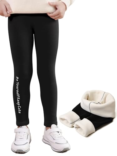 DGSHIRLDJO Thermoleggins für Mädchen,Dicke Gefütterte Leggings Mädchen Baumwolle Warm Thermo Hosen Thermoleggings für Kinder und Kleinkinder von DGSHIRLDJO