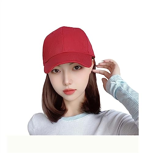 Perückenkappen für Damen Lange Haare Bobo Cap synthetische Hut Haar Perücke natürliche schwarze Perücken verbinden synthetische Hut Perücke for Mädchen Baseballkappe mit Haarverlängerungen (Color : D von DIANXI