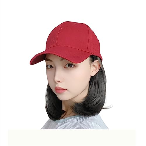 Perückenkappen für Damen Lange Haare Bobo Cap synthetische Hut Haar Perücke natürliche schwarze Perücken verbinden synthetische Hut Perücke for Mädchen Baseballkappe mit Haarverlängerungen (Color : C von DIANXI