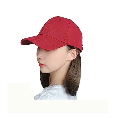 Perückenkappen für Damen Lange Haare Bobo Cap synthetische Hut Haar Perücke natürliche schwarze Perücken verbinden synthetische Hut Perücke for Mädchen Baseballkappe mit Haarverlängerungen (Color : A von DIANXI