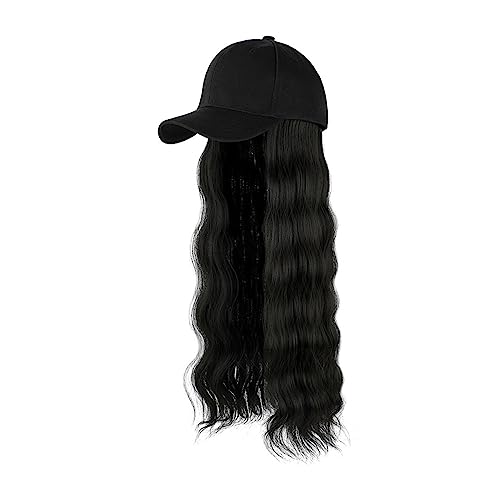 Perückenkappen für Damen Lange Haarkappe, langes Urlaubshaar, Hut, Körper, Mode, Damenkopf, Haar-Sets, Perückenkappe Baseballkappe mit Haarverlängerungen (Color : 2) von DIANXI