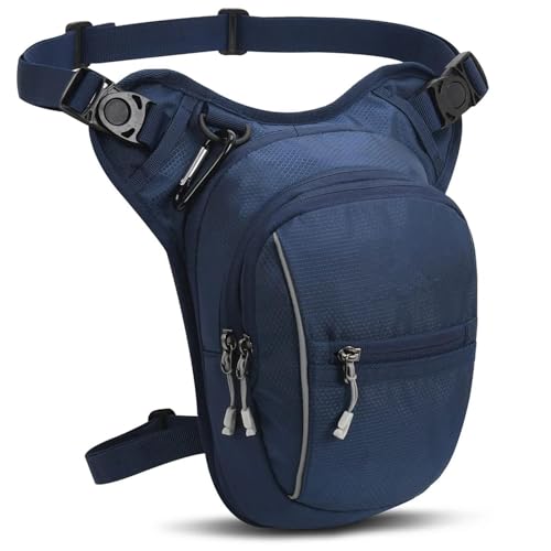 Motorbike Rear Rocker Bag Motorrad Drop Taille Bein Tasche Oberschenkel Gürtel Hüfte Bum wasserdichte Motorrad Taktische Reise Fanny Pack Taschen Motorcycle Side Bag (Color : Blue) von DIAYES