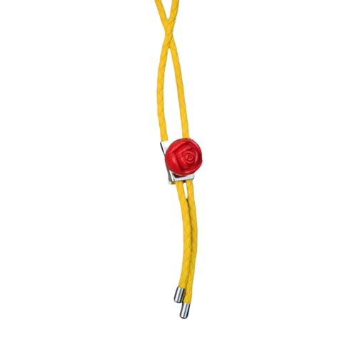 DIDILLX Verstellbare Lederkordel Bolotie mit Rosen-Herz-Anhänger für Männer und Frauen, Western-Krawatte, Festivals, Halskette, Hemdkette, Rope Length:105cm, Metall DIDILLX Verstellbare Lederkordel Bolotie mit Rosen-Herz-Anhänger für Männer und Frauen, Western-Krawatte, Festivals, Halskette, Hemdkette, Rope Length:105cm, Metall von DIDILLX