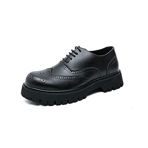 DIGJOBK Herren-Schuhe, luxuriös, Schnürschuhe, High Heels, schwarzes Leder, klobige Brogues, Retro, Plateau, Oxfords für Herren, höhenerhöhende Schuhe, Schwarz, matt, 45 1/3 EU DIGJOBK Herren-Schuhe, luxuriös, Schnürschuhe, High Heels, schwarzes Leder, klobige Brogues, Retro, Plateau, Oxfords für Herren, höhenerhöhende Schuhe, Schwarz, matt, 45 1/3 EU von DIGJOBK