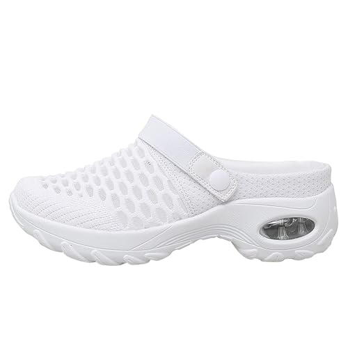 DIJX Orthopädische Clogs für Damen 2024 orthopädische Slipper mit Luftkissen Orthopädische Sandalen für Damen Orthopädische Schuhe für Damen mit Luftkissenunterstützung Damen Wasserdichte (White, 43) von DIJX