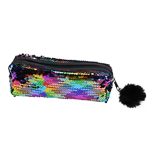 DIKACA 1stk Federmäppchen Mit Pailletten Make-up Federmäppchen Glitzernde Schreibwarentasche Pailletten-Kosmetiktasche Damen Geldbörse Meerjungfrau Reißverschlusstasche Fräulein Polyester von DIKACA