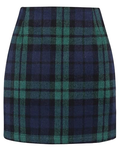 DINGJIUYAN Damen Minirock, kariert, Kunstwolle, Schottenkaro, Bleistiftrock, kurze Röcke, hohe Taille, figurbetonter Rock für Herbst, Winter, Frühling, navy, XXL DINGJIUYAN Damen Minirock, kariert, Kunstwolle, Schottenkaro, Bleistiftrock, kurze Röcke, hohe Taille, figurbetonter Rock für Herbst, Winter, Frühling, navy, XXL von DINGJIUYAN