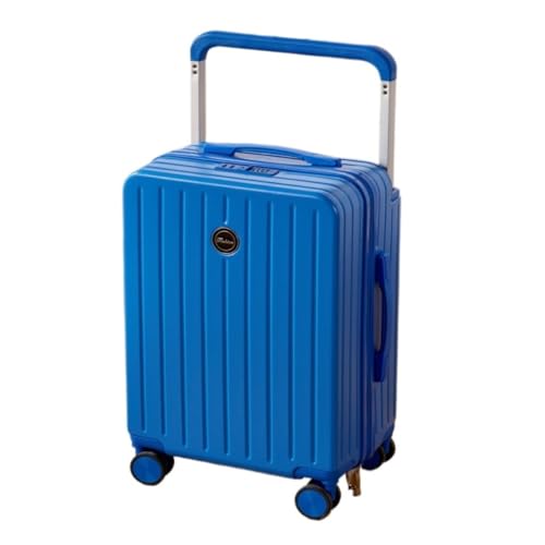 DINGYanL Trolley-Koffer Breites Trolley-Gepäck for Herren und Damen, 20-Zoll-Boarding-Koffer, Neue geräuschlose Universal-Radgepäck-Codebox Reisekoffer (Color : Blue, Size : 20in) von DINGYanL