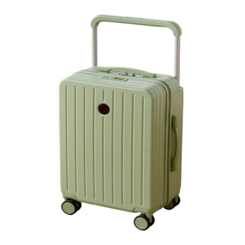 DINGYanL Trolley-Koffer Breites Trolley-Gepäck for Herren und Damen, 20-Zoll-Boarding-Koffer, Neue geräuschlose Universal-Radgepäck-Codebox Reisekoffer (Color : Green, Size : 22in) von DINGYanL