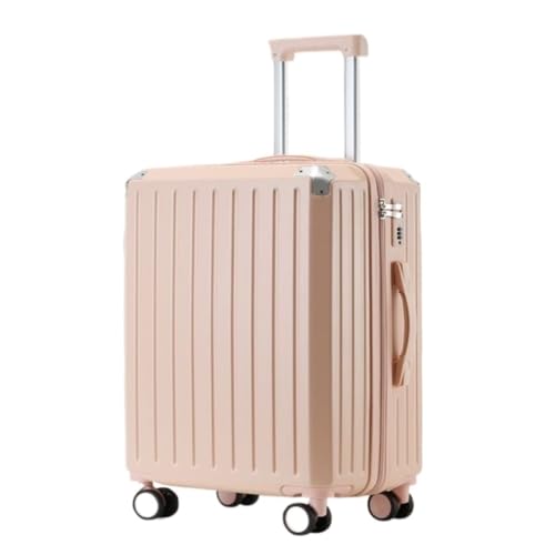 DINGYanL Trolley-Koffer Gepäck Neue Herren- Und Damenkoffer, Wiederaufladbare Boarding-Trolley-Koffer, Ultraleichte Passwort-Koffer Reisekoffer (Color : Pink, Size : 26in) von DINGYanL