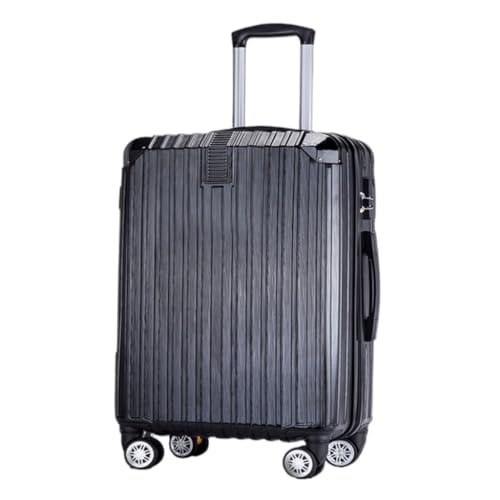 DINGYanL Trolley-Koffer Gepäckkoffer for Männer und Frauen, 20 Zoll, Neuer Reißverschluss, geräuschlos, Universal-Rollenwagen, Gepäckcode-Box Reisekoffer (Color : Black, Size : 20in) von DINGYanL