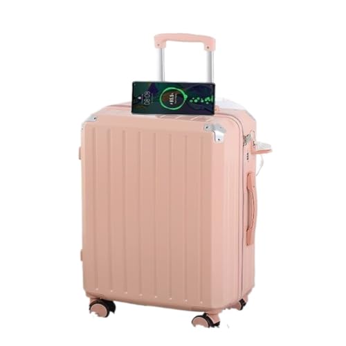 DINGYanL Trolley-Koffer Ladekoffer, Trolley-Koffer for Herren Und Damen, Robustes Und Verschleißfestes 20-Zoll-Passwortfeld Reisekoffer (Color : Pink, Size : 20in) von DINGYanL