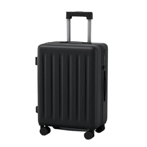 DINGYanL Trolley-Koffer Multifunktionaler Koffer, Damen-Trolley, Leise Und Langlebig, Passwort-Box, Herren-Koffer, 20 Zoll Reisekoffer (Color : Black, Size : 22in) von DINGYanL