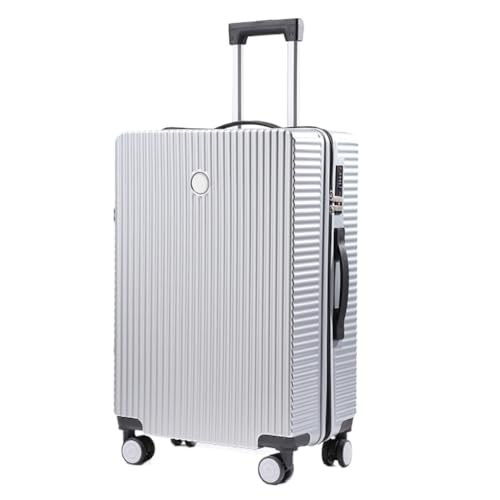 DINGYanL Trolley-Koffer Neuer Koffer, Kleiner Leichter Trolley-Koffer for Männer Und Frauen, Koffer-Passwort-Box 20 Zoll 24 Zoll Reisekoffer (Color : Silver, Size : 20in) von DINGYanL