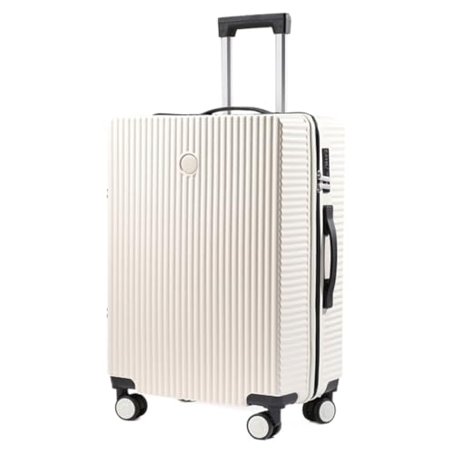 DINGYanL Trolley-Koffer Neuer Koffer, Kleiner Leichter Trolley-Koffer for Männer Und Frauen, Koffer-Passwort-Box 20 Zoll 24 Zoll Reisekoffer (Color : White, Size : 20in) von DINGYanL