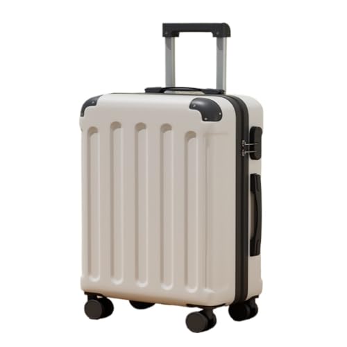 DINGYanL Trolley-Koffer Passwort Boarding Koffer Trolley Koffer Koffer Tasche Männer Und Frauen Universal Rad 22 Zoll Langlebig Reisekoffer (Color : White, Size : 20in) von DINGYanL