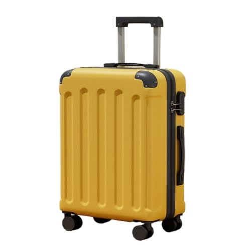 DINGYanL Trolley-Koffer Passwort Boarding Koffer Trolley Koffer Koffer Tasche Männer Und Frauen Universal Rad 22 Zoll Langlebig Reisekoffer (Color : Yellow, Size : 22in) von DINGYanL