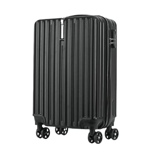 Trolley-Koffer Trolley-Koffer 20 Zoll for Damen und Herren, Universalräder, wasserabweisender Koffer, Passwort-Koffer Reisekoffer (Color : Black, Size : 20in) von DINGYanL