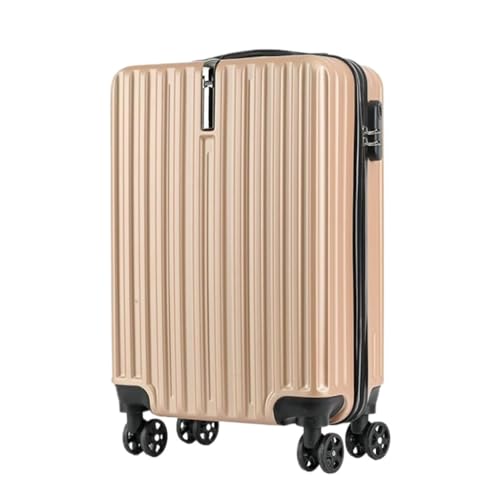 Trolley-Koffer Trolley-Koffer 20 Zoll for Damen und Herren, Universalräder, wasserabweisender Koffer, Passwort-Koffer Reisekoffer (Color : Gold, Size : 20in) von DINGYanL