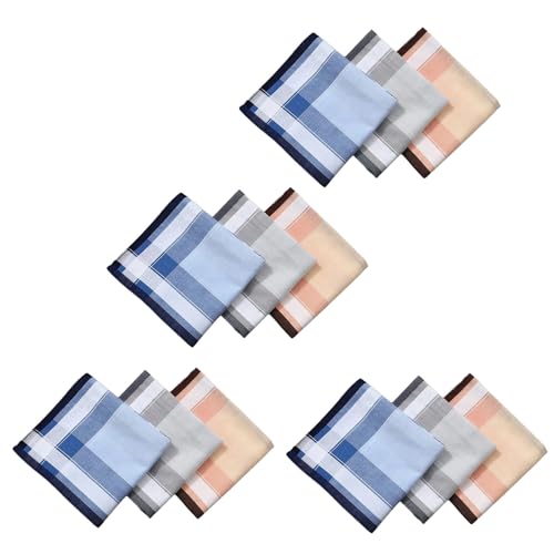 DINSOAVR Taschentuch, saugfähiges Taschentuch-Set, quadratisch, für Herren, gestreift, Bandana, Einstecktuch, Schweißtuch, Einstecktuch, Einstecktuch, Einstecktuch, 12 Stück DINSOAVR Taschentuch, saugfähiges Taschentuch-Set, quadratisch, für Herren, gestreift, Bandana, Einstecktuch, Schweißtuch, Einstecktuch, Einstecktuch, Einstecktuch, 12 Stück von DINSOAVR