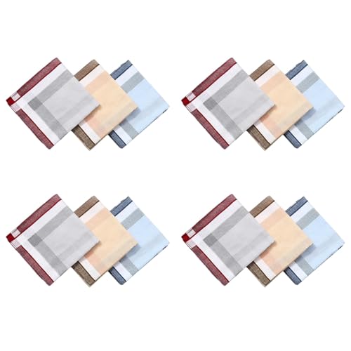 DINSOAVR Taschentuch, saugfähiges Taschentuch-Set, quadratisch, für Herren, gestreift, Bandana, Einstecktuch, Schweißtuch, Einstecktuch, Einstecktuch, Einstecktuch, 12 Stück DINSOAVR Taschentuch, saugfähiges Taschentuch-Set, quadratisch, für Herren, gestreift, Bandana, Einstecktuch, Schweißtuch, Einstecktuch, Einstecktuch, Einstecktuch, 12 Stück von DINSOAVR