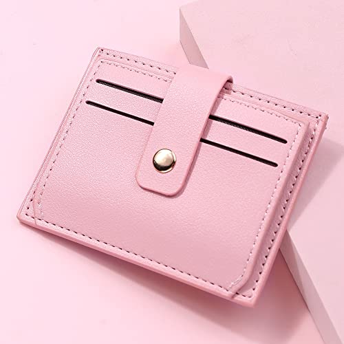 DIPISO Mitarbeiterausweis-Schutzhülle, Damen-Geldbörse, Kurze Geldbörse, modisches PU-Leder, Multi-Card-Bit-Kartenhalter, Mini-Clutch for Mädchen (Farbe: G) (Farbe: Dunkelrosa) (Color : Light Pink) von DIPISO