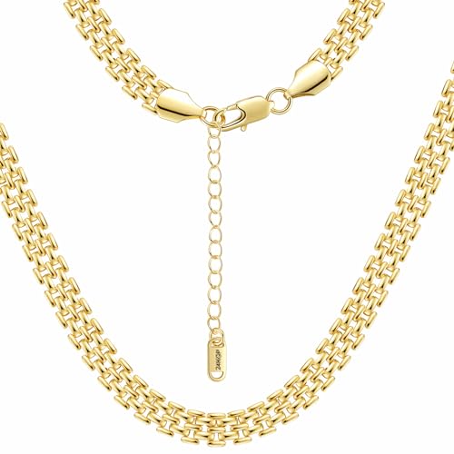 DJADEE Elegance Kette 999er Gold 24 Karat vergoldet Damen, Länge verstellbar, Hypoallergen, Nickelfrei, wasserfest, gestempelt (38 + 6 cm) von DJADEE