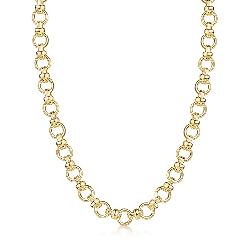 DJADEE Kette 24 Karat Gold vergoldet Damen Königskette 38 cm + 7 cm Verlängerungskette wasserfest Halskette Choker von DJADEE