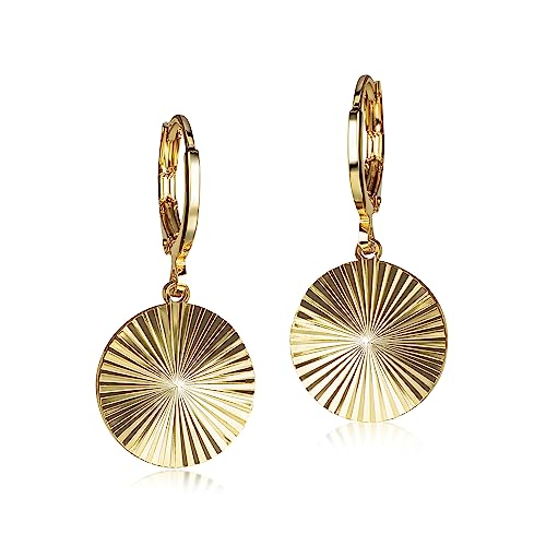 DJADEE Damen Ohrringe Gold 18k vergoldet Hänger Creolen Hypoallergene Waterdrop Earrings for Women Earrings Vergoldete Ohrringe Wasserfest von DJADEE