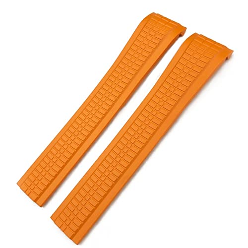 DJDLFA 21 mm Fluorkautschuk-Uhrenarmband für Patek Aquanaut Philippe Armband 5164A 5167A Schwarz Blau Orange Weichgummi Gebogene Enden, Rose Buckle, Achat von DJDLFA