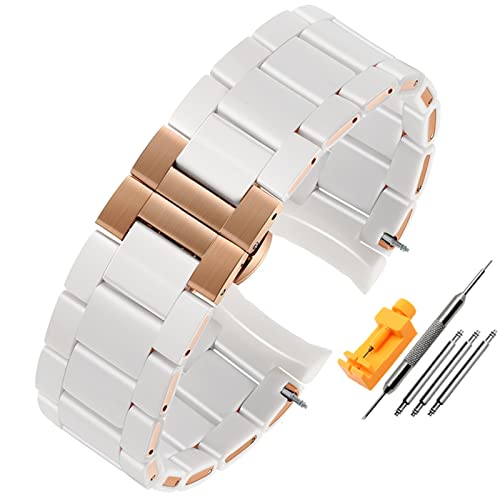 DJDLFA Gummi-Armband, Silikon-Armband, roségoldene Schnalle, für Armani AR5905, AR5906, AR5919, AR5920, 20, 23 mm Uhrenarmband, 23 mm, Achat von DJDLFA