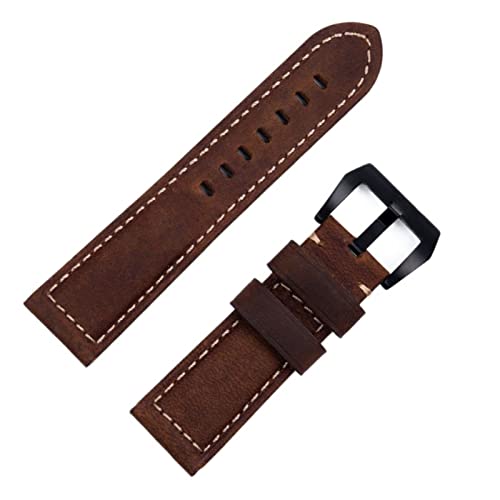 DJDLFA Handgefertigtes Uhrenarmband, Zubehör, Retro, Vintage, echtes Crazy Horse-Leder, 24 mm, Uhrenarmband für Panerai-Armband, 22 mm, Achat von DJDLFA