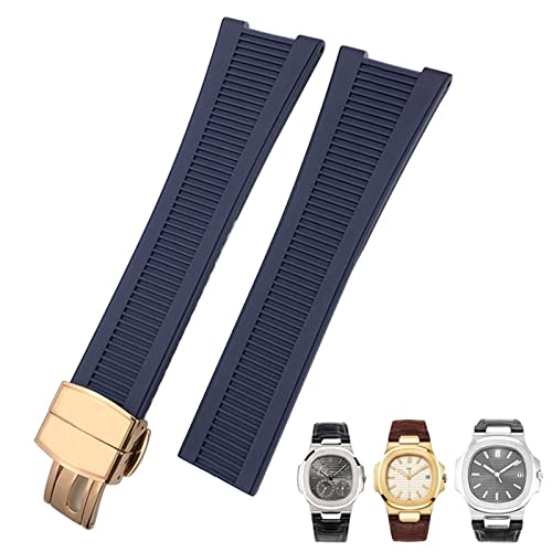 DJDLFA Uhrenarmband aus Gummi, Silikon, 25 mm, wasserdicht, für Patek Philipe, Nautilus Herrenarmband, 25 mm, Achat von DJDLFA