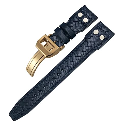 DJDLFA Uhrenarmband aus echtem Leder, genietet, 20 mm, 21 mm, 22 mm, passend für IWC Big Pilot Portugieser Pilot IW3777 Seiko Rindsleder, 21 mm, Achat von DJDLFA