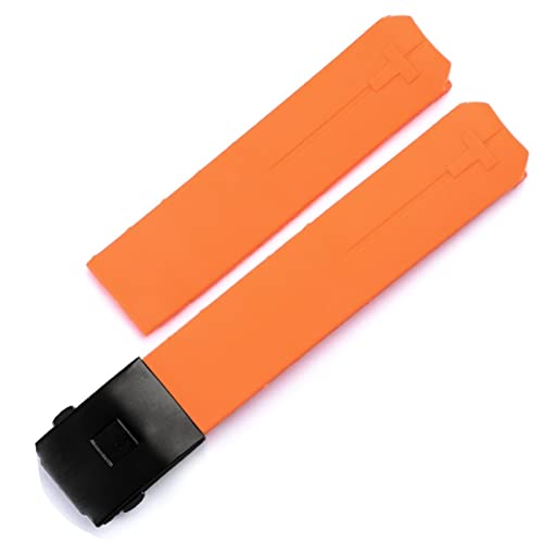 DJDLFA Uhrenarmband für Tissot T-Touch T013 T047, 20 mm, weiches Silikon-Gummi-Uhrenarmband, Schwarz / Orange, sportlich, wasserdicht, T091 T013420A, 20 mm, Achat von DJDLFA