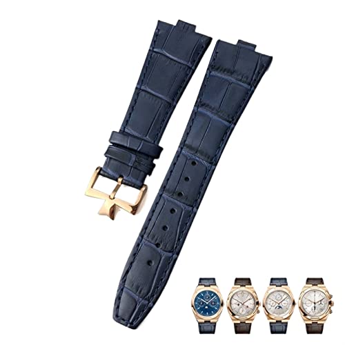 DJDLFA Uhrenarmband für Vacheron Constantin Overseas Schwarz Blau Braun Bambusmaserung 25 mm echtes Leder konvexe Schnittstelle Uhrenarmband, Einheitsgröße, Achat von DJDLFA