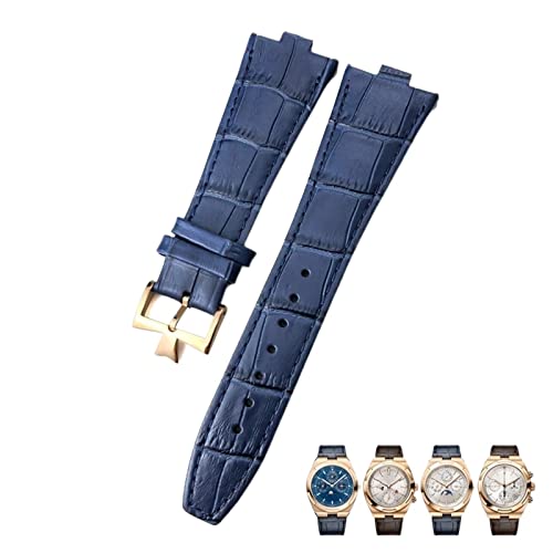 DJDLFA Uhrenarmband für Vacheron Constantin Overseas Schwarz Blau Braun Bambusmaserung 25 mm echtes Leder konvexe Schnittstelle Uhrenarmband, Einheitsgröße, Achat von DJDLFA