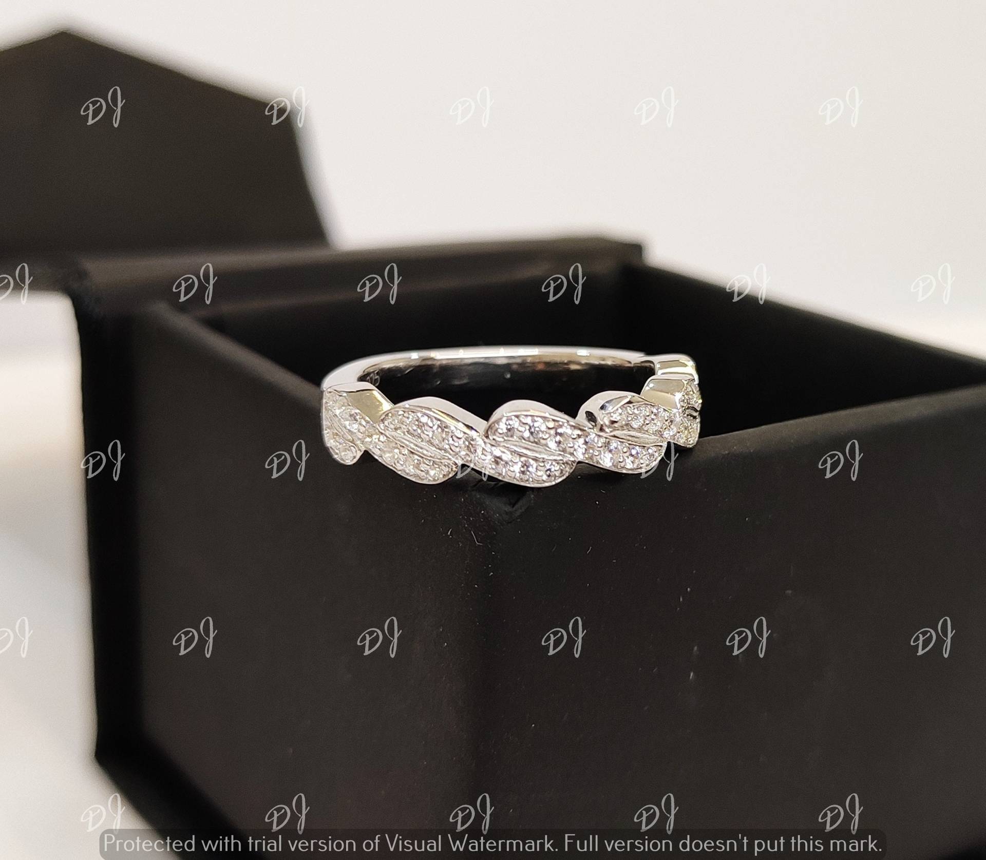 1.05 Karat Weißer Runder Diamant-Verlobungsring in 925 Sterling Silber, Ehering, Silber Ring, Crossover Einzigartige Ringe, Geschenk von DJJEWEL925