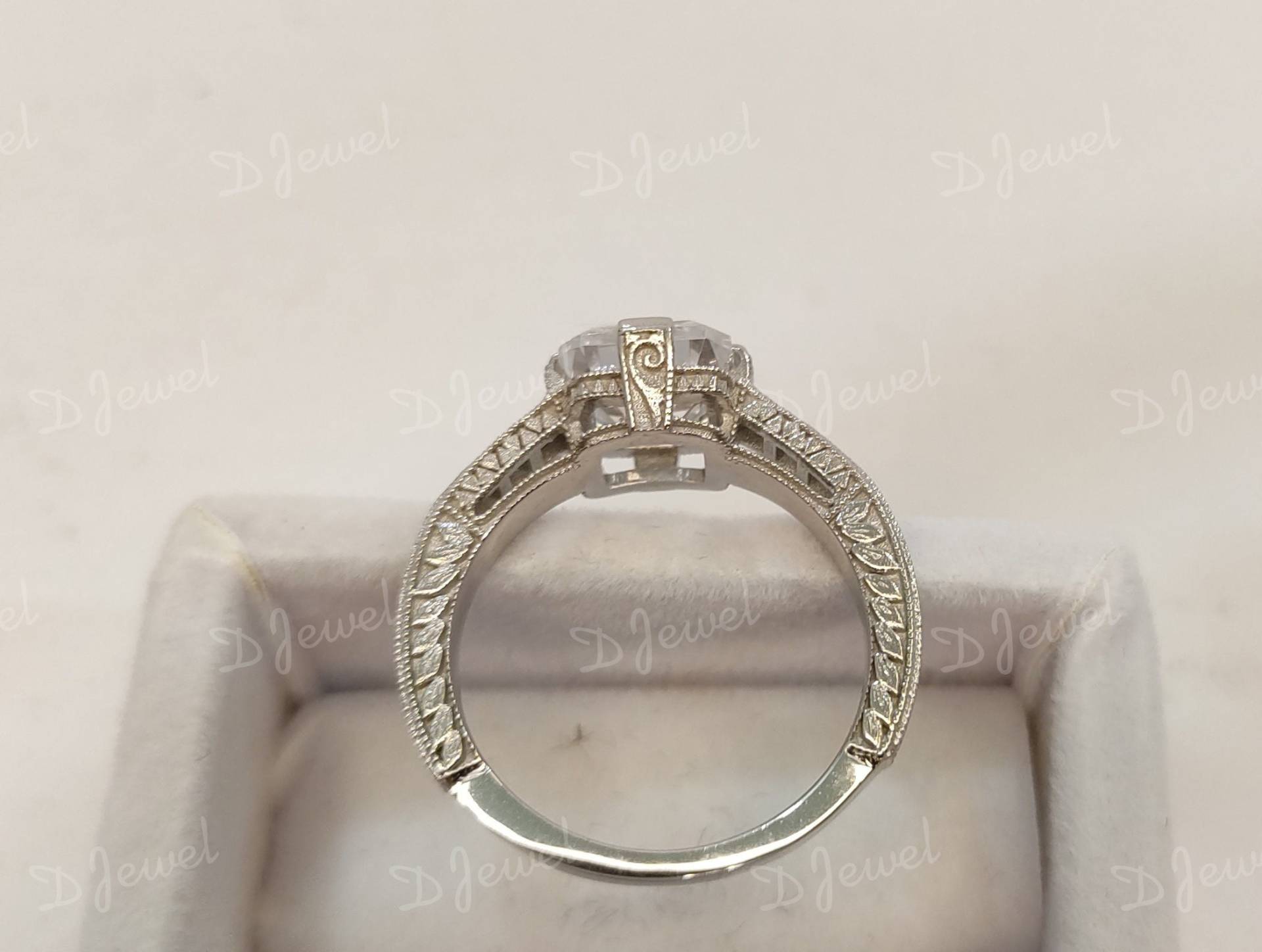 1930Er Vintage 2.30Ct Asscher Diamant Verlobungsring Ehering in 935 Argentium Silber, Art Deco Ring, Geschenk Für Sie, Antiker von DJJEWEL925