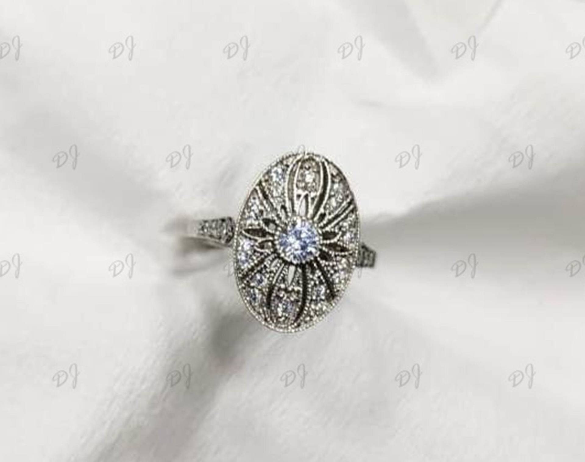 Antiker 1Ct Weißer Rundschliff Verlobungsring Aus 925 Sterling Silber, Ehering, Geschenk Für Frauen, Art-Deco-Ring, Verlobungsring, Geschenke von DJJEWEL925