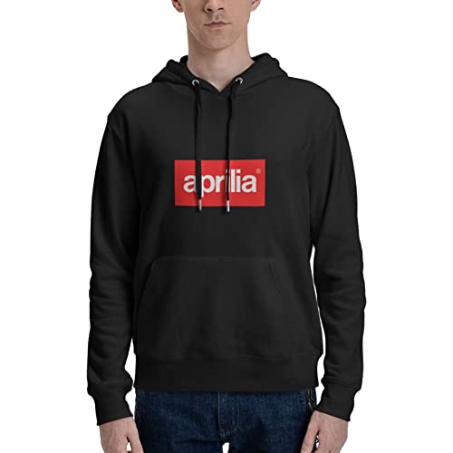 DJNGN Aprilia Hoodies für Herren, schwarzes Sweatshirt, Langarm-Pullover, Kostüm für Männer und Frauen, Geschenk für Teenager, lässiger Sportpullover von DJNGN