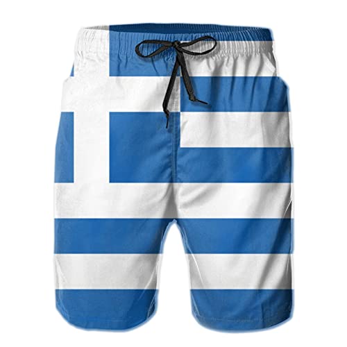 DJNGN Griechenland-Flaggen-Herren-Badehose, schnell trocknende Badeshorts, Strand-Board-Shorts, Badebekleidung von DJNGN