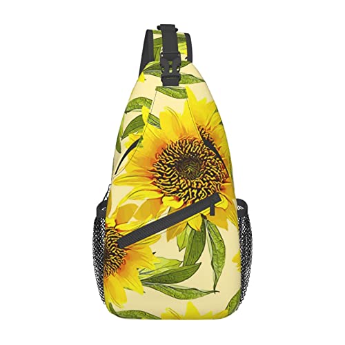 Sonnenblumen-Schultertasche, Umhängetasche, Umhängetasche, leichte Schultertaschen, Rucksäcke für Männer und Frauen, Brust-Crossbody von DJNGN