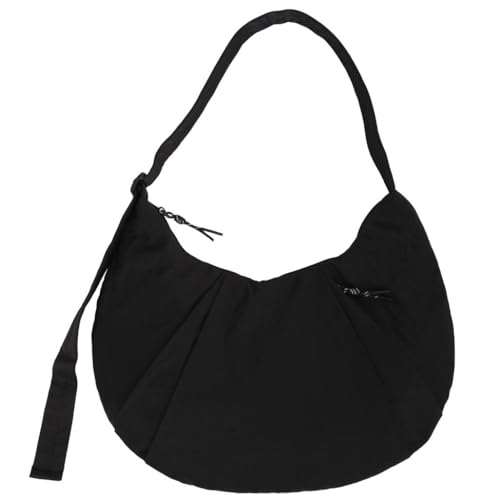 DKIWQXE Umhängetasche Hobo Sling Crescent Bag Schultertasche Casual Handtasche Verstellbarer Riemen für Damen Herren, Schwarz von DKIWQXE