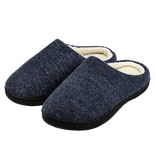 DL Hausschuhe Damen aus Rückstellschaum Winter Wärme Pantoffeln für Frauen Kuschelige Plüsch Slippers Flanell Gefütterte Geschlossen Zehen Rutschfest Puschen Schlappen,Blau Weiß,40/41 EU von DL