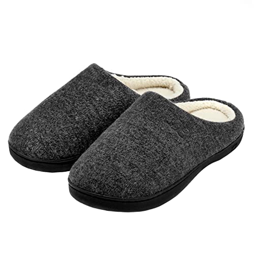 DL Hausschuhe Damen aus Rückstellschaum Winter Wärme Pantoffeln für Frauen Kuschelige Plüsch Slippers Flanell Gefütterte Geschlossen Zehen Rutschfest Puschen Schlappen,Grau Weiß,38/39 EU von DL